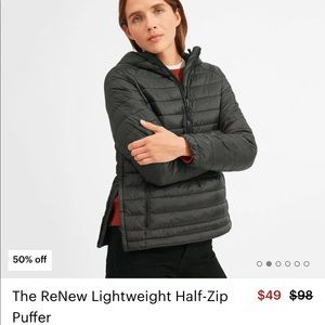 Everlane ReNew Lightweight Half-Zip Puffer